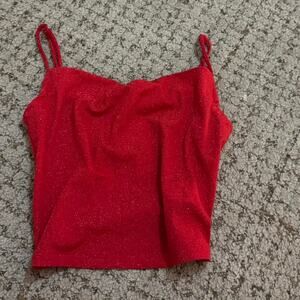 Red unif sparkly tank top